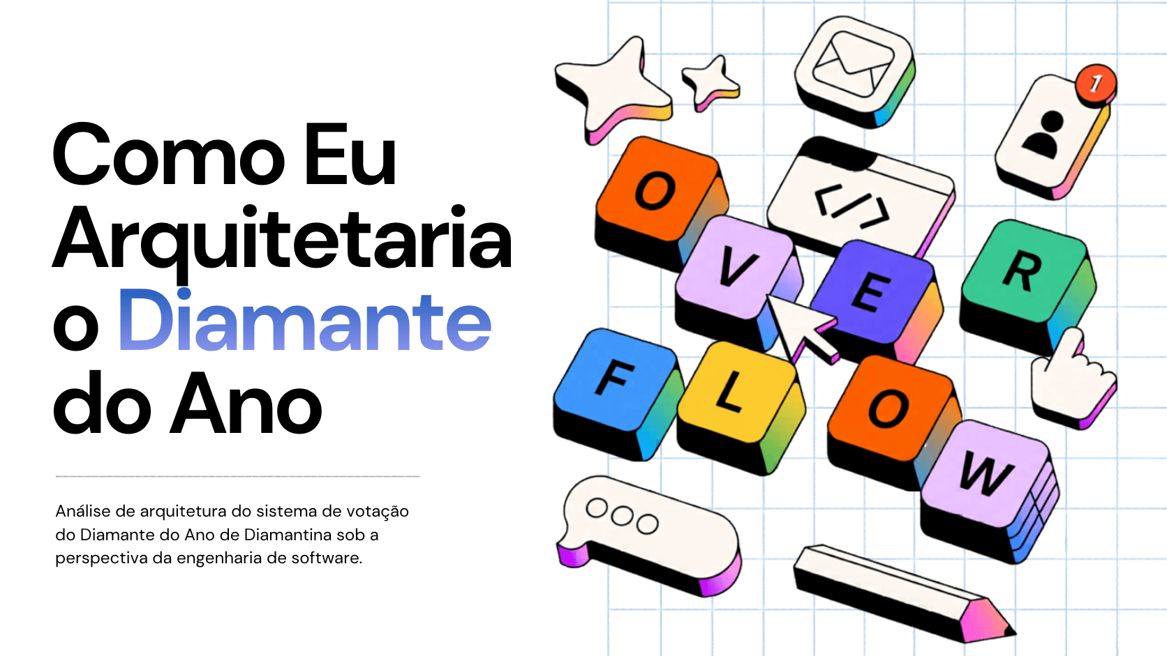 Diagrama de arquitetura: camadas de auth, anti-fraude, fila de votos e admin panel do sistema Diamante do Ano